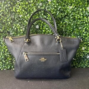 Coach Prairie Women's Black Pebbled Leather Shoulder / Crossbody Handbag